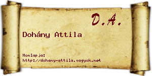 Dohány Attila névjegykártya